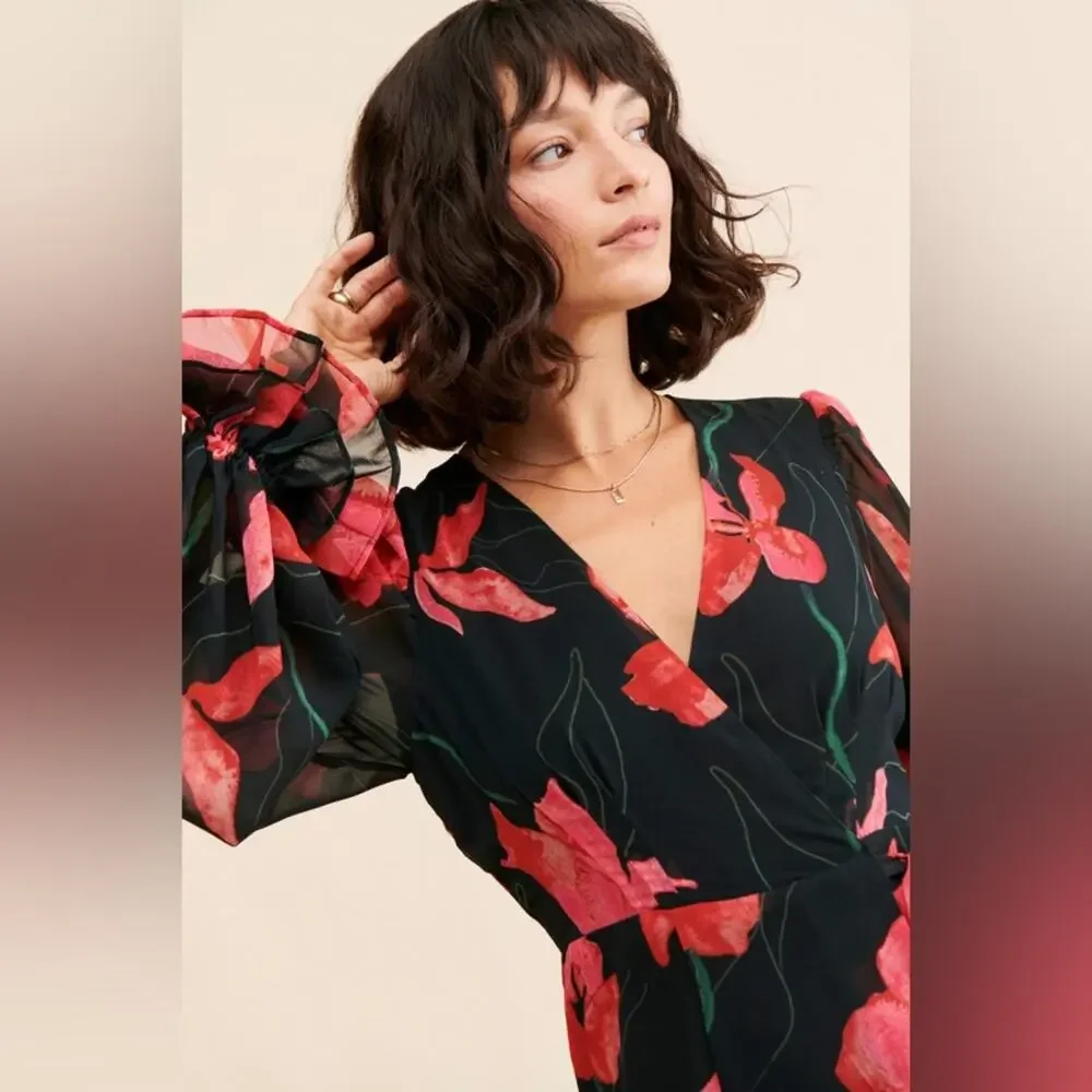 Anthro Hutch Valentina Floral Wrap Dress